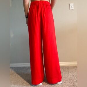 Elegant Red Women's Linen pants